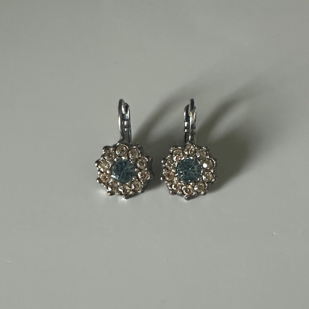 Mariana Silver Earrings With Blue And Cream Accents 24$